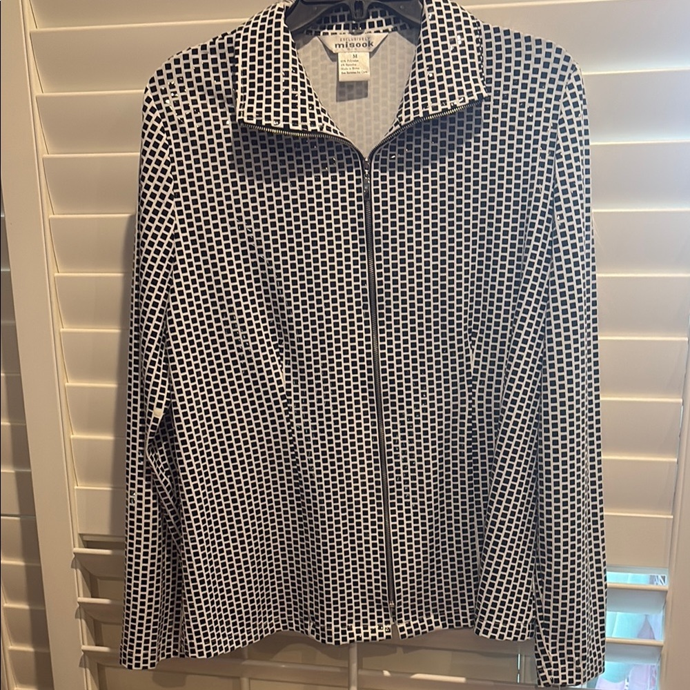 PRICE CUT. Misook Black and White Checkered Jacket
